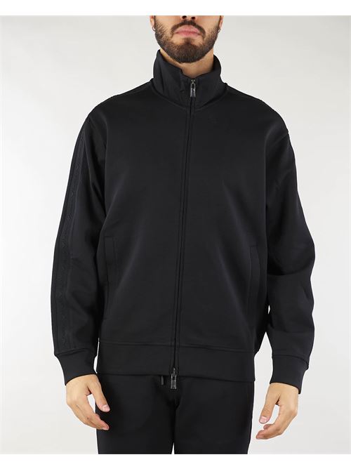 Full zip sweatshirt in double jersey with embossed tape logo lettering Emporio Armani EMPORIO ARMANI |  | 6D1MA81JHSZ999